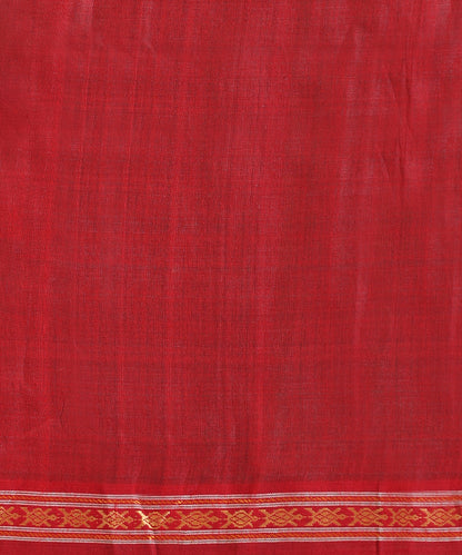 Wine Handloom Kachua Motif Tussar Cotton Ikat Saree