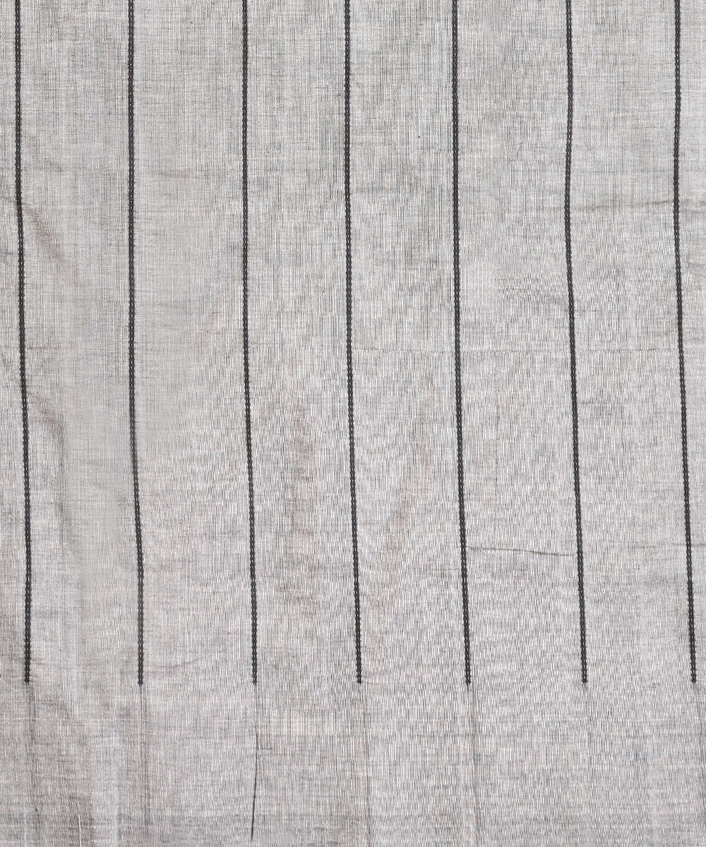 Black Handloom Matasya Motif Cotton Ikat Saree
