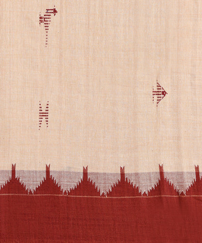 Peach Handloom Cotton Kotpad Ikat Saree