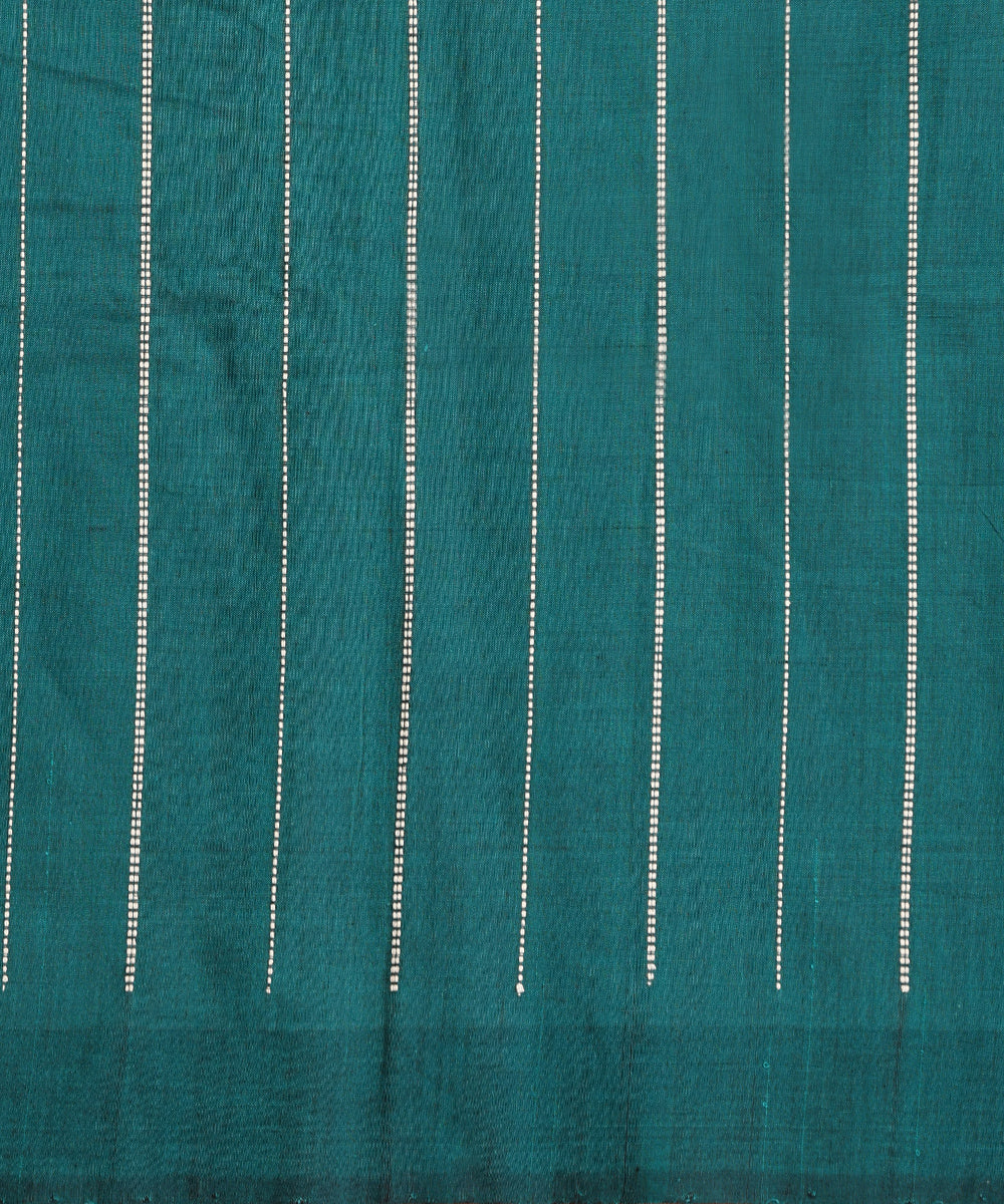 Blue Handloom Cotton Tortoise Motif Ikat Saree