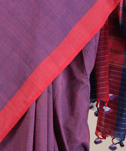 Purple Handloom Cotton Ikat Saree