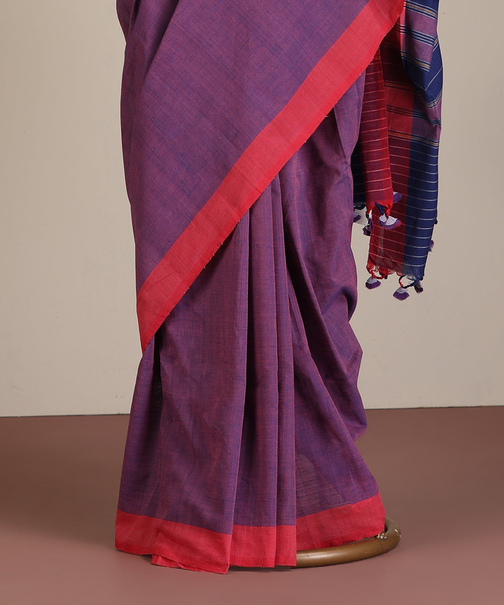 Purple Handloom Cotton Ikat Saree