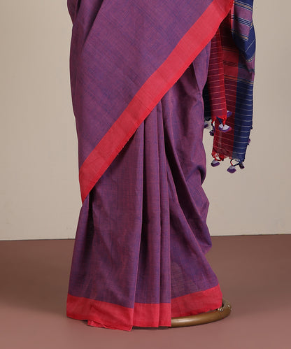 Purple Handloom Cotton Ikat Saree