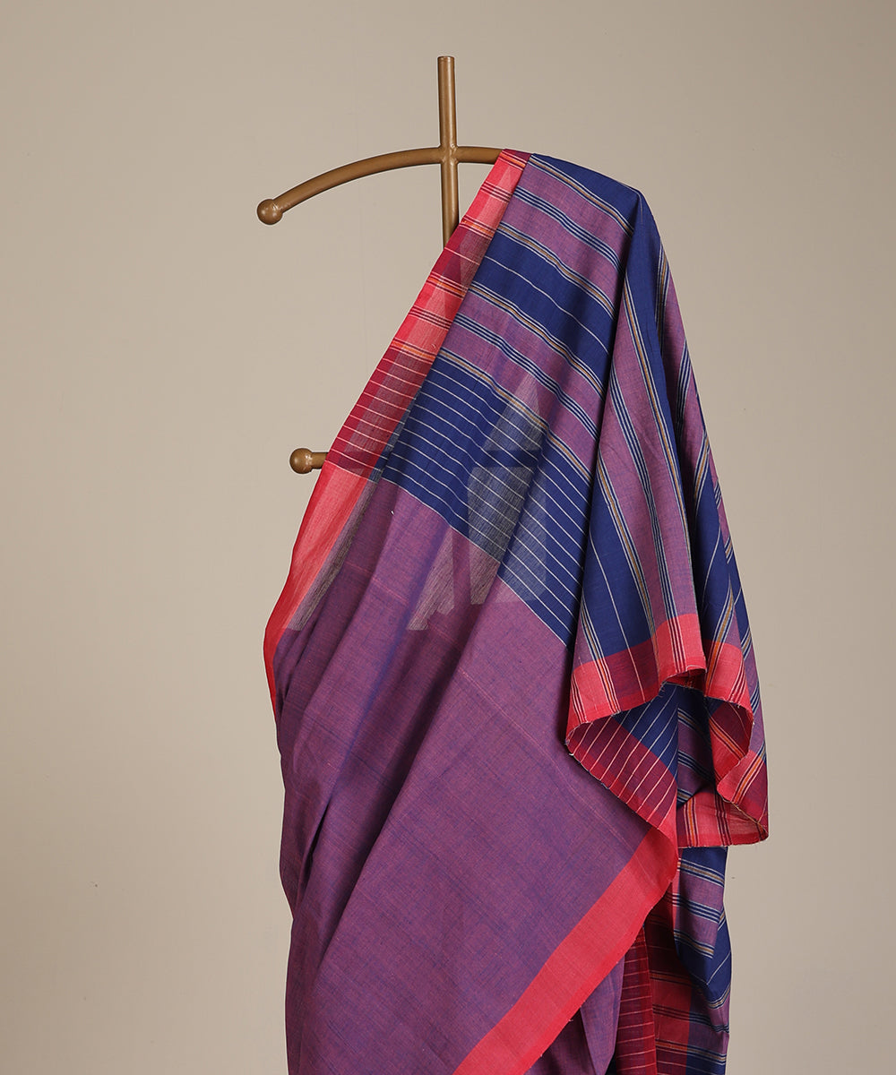 Purple Handloom Cotton Ikat Saree