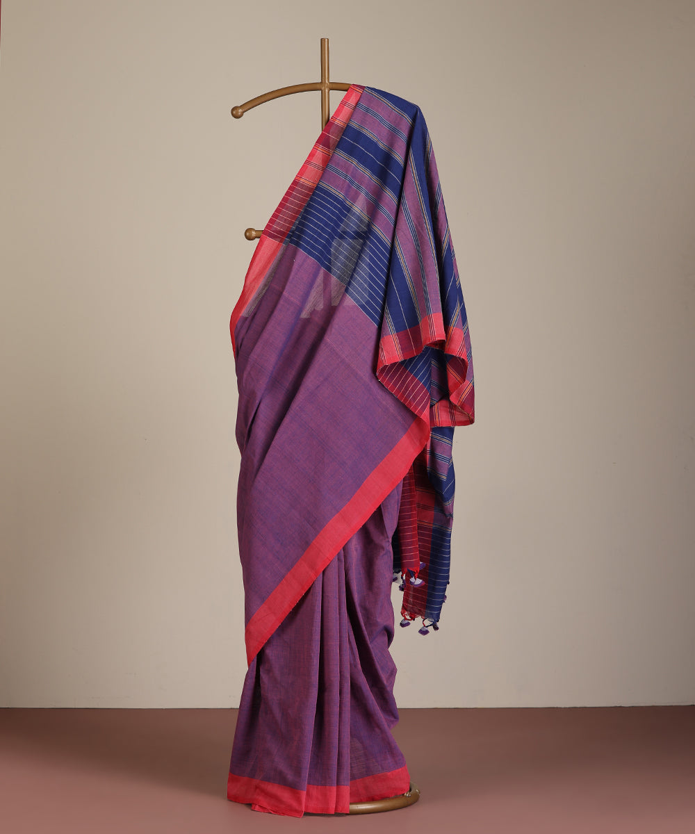 Purple Handloom Cotton Ikat Saree