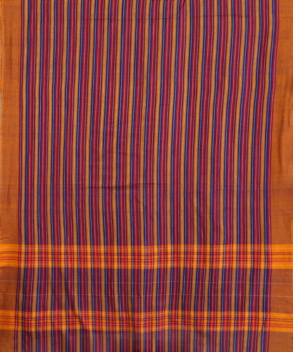 Multicoloured Handloom Striped Tussar Ikat Saree