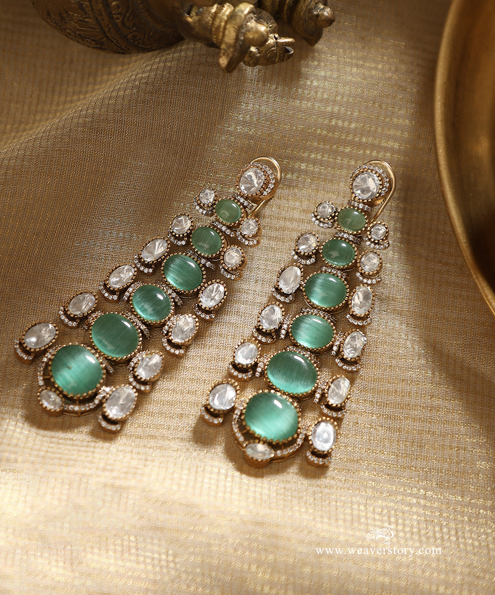 Amaira_Handcrafted_Earrings_With_Green_Semi_Precious_Stone_WeaverStory_01