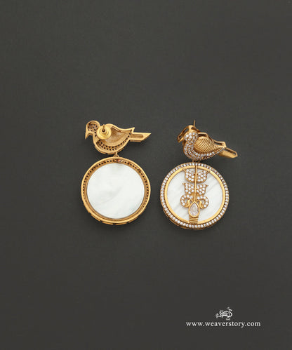 Ganga_Handcrafted_Earrings_With_Semi_Precious_Stone_With_Bird_Motif_WeaverStory_03