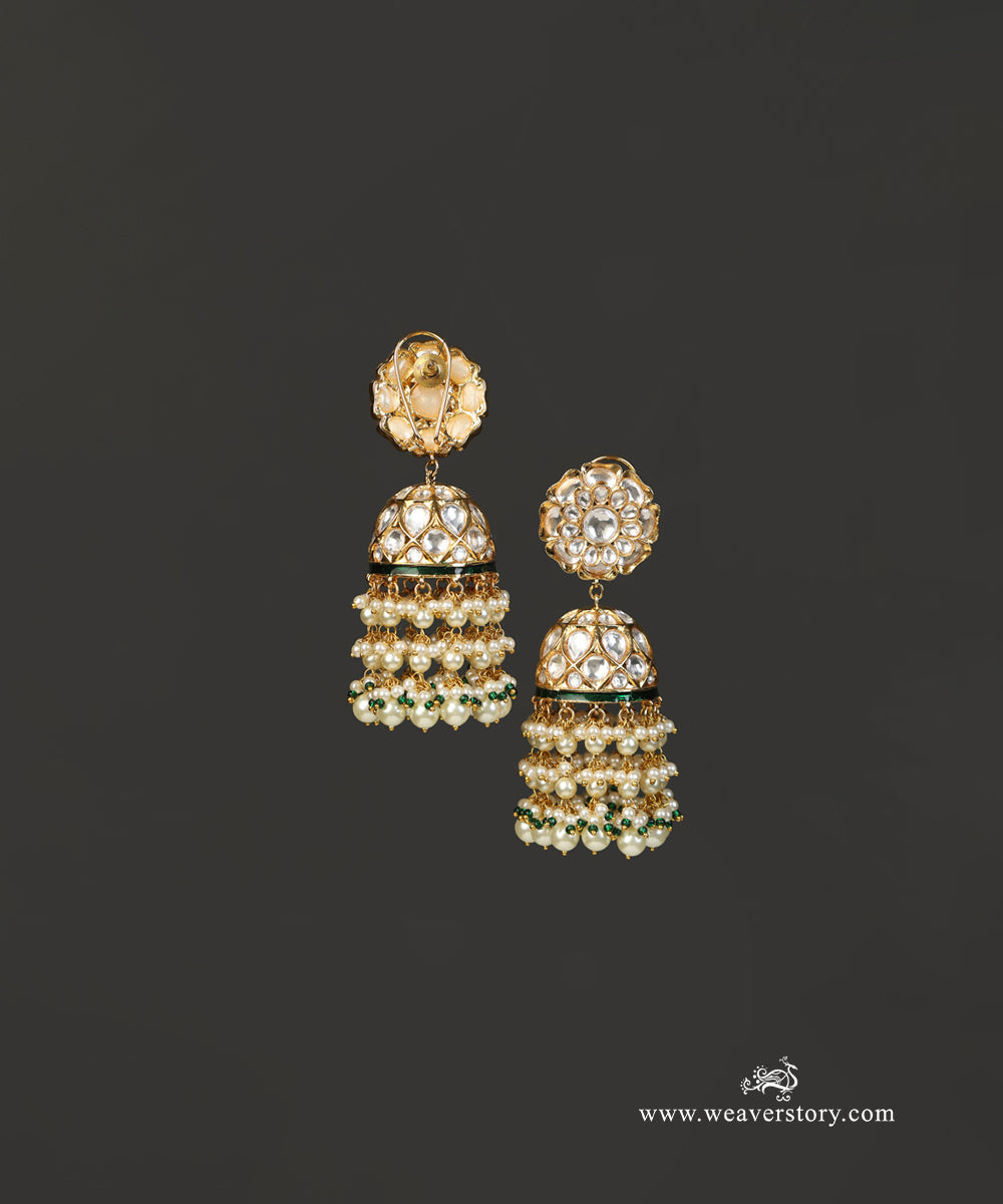 Edhitha_Handcrafted_Jhumka_With_Semi_Precious_Stones_WeaverStory_03