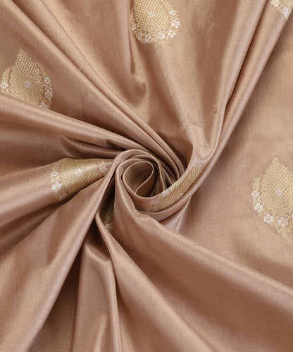 Almond Color Handloom Pure Katan Silk Banarasi Dupatta With Kadhwa Boota With Pink Border