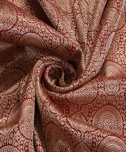 Maroon Pure Katan Silk Handloom Banarasi Dupatta with Brocade Weave