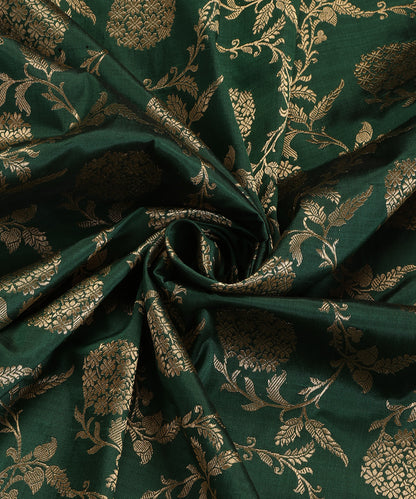 Emerald Green Handloom Pure Katan Silk Banarasi Dupatta With Kadhwa Jaal