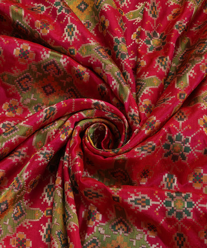 Rani Pink Pure Katan Silk Handloom Banarasi Patola Dupatta with Meenakari