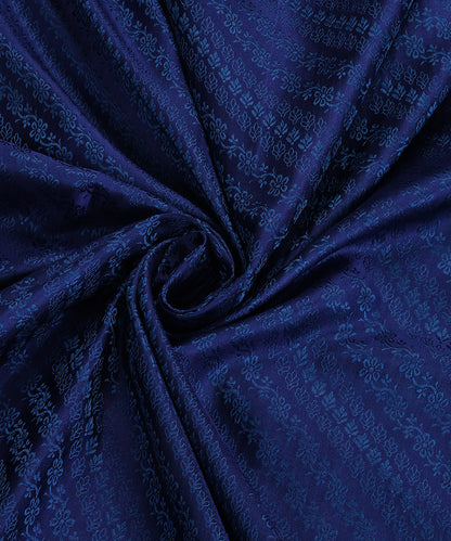 Blue Pure Satin Silk Handloom Tanchoi Banarasi Dupatta with Zari Border