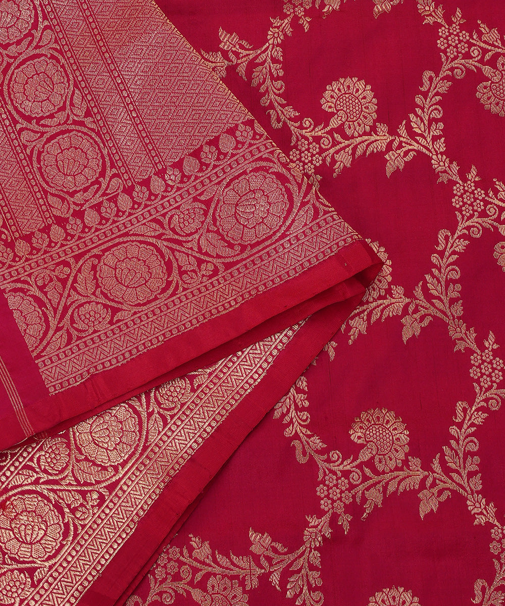 Rani_Pink_Handloom_Pure_Katan_Silk_Banarasi_Dupatta_With_Cutwork_Jaal_WeaverStory_04