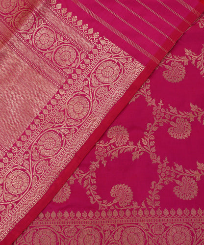 Handloom_Pink_Pure_Katan_Silk_Banarasi_Dupatta_With_Floral_Jaal_WeaverStory_04