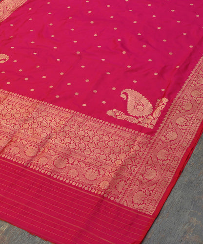 Rani_Pink_Handloom_Pure_Katan_Silk_Banarasi_Dupatta_With_Konia_WeaverStory_03