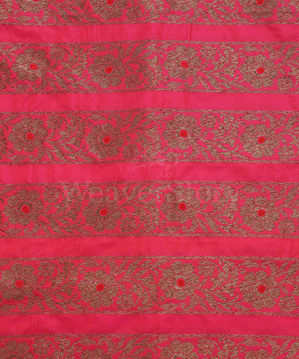 Handloom_Hot_Pink_Pure_Katan_Silk_Antique_Zari_Banarasi_Lehenga_With_Red_Meena_WeaverStory_06