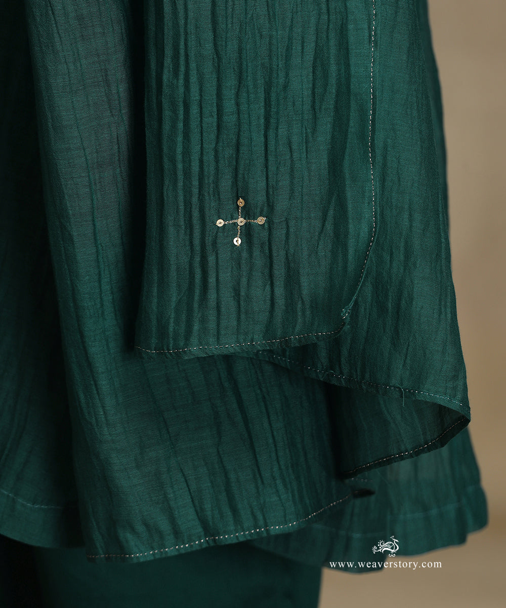 Teal_Hand_Embroidered_Pure_Chanderi_Kurta_With_Pants_And_Dupatta_WeaverStory_06