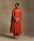 Burnt_Orange_Hand_Embroidered_Chanderi_Anarkali_Kurta_With_Pants_And_Dupatta_WeaverStory_02