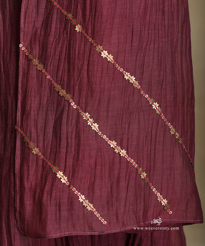 Plum_Hand_Embroidered_Chanderi_Anarkali_Kurta_With_Pants_And_Dupatta_WeaverStory_06