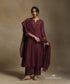 Plum_Hand_Embroidered_Pure_Chanderi_Side_Kali_Kurta_With_Pants_And_Dupatta_WeaverStory_02