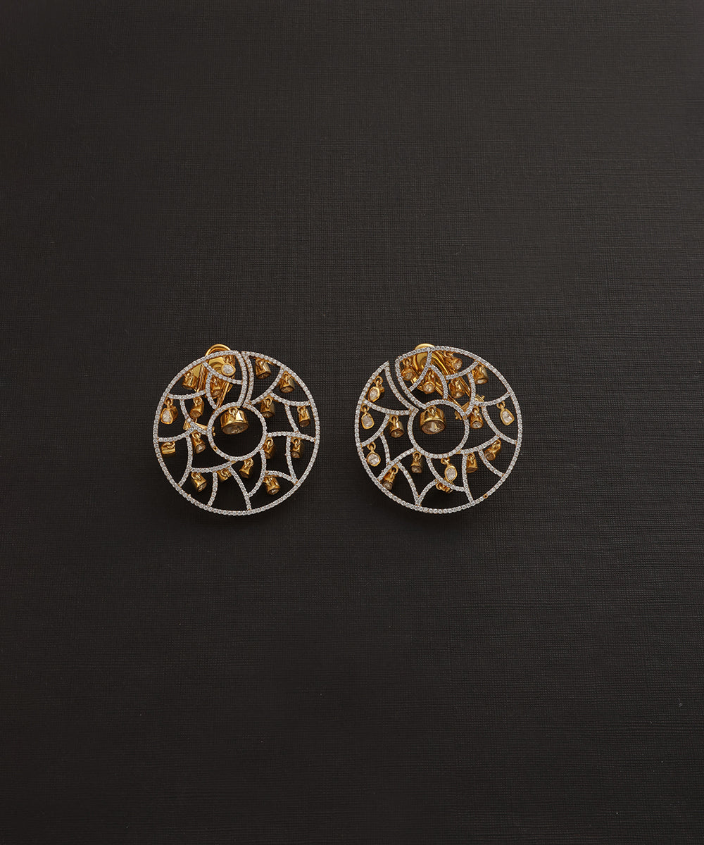 Abhay_Handcrafted_Pure_Silver_Moissanite_Polki_Studs_WeaverStory_02