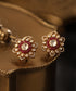 Simran_Handcrafted_Pure_Silver_Moissanite_Polki_Studs_With_Ruby_WeaverStory_01