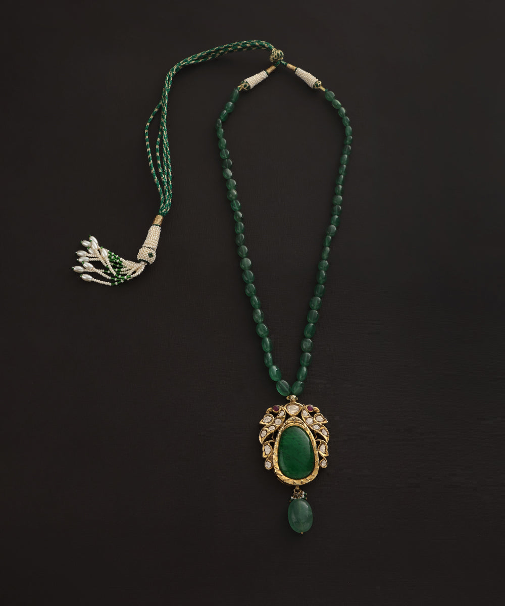 Vienna_Handcrafted_Pure_Silver_Necklace_With_Emeralds_WeaverStory_02