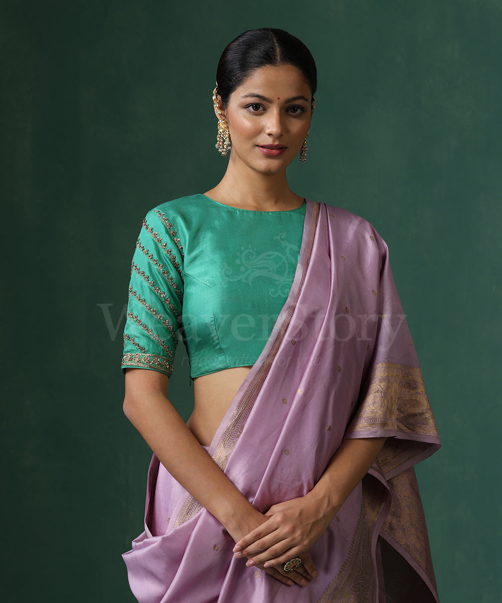 Sea_Green_Pure_Silk_Hand_Embroidered_Zardozi_Blouse_WeaverStory_01