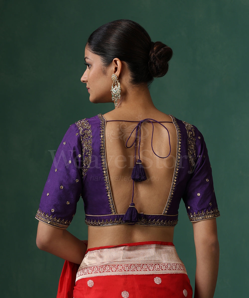 Purple_Choli_Cut_Pure_Silk_Blouse_With_Hand_Embrodered_Zardozi_WeaverStory_07