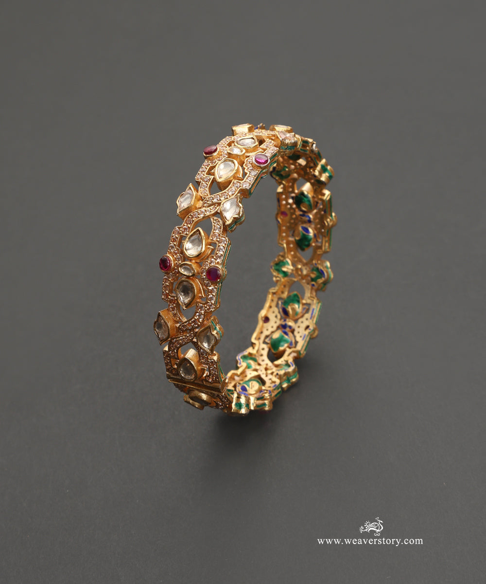 Banu_Handcrafted_Silver_Openable_Bangles_With_Meenakari_Jadau_Work_WeaverStory_02