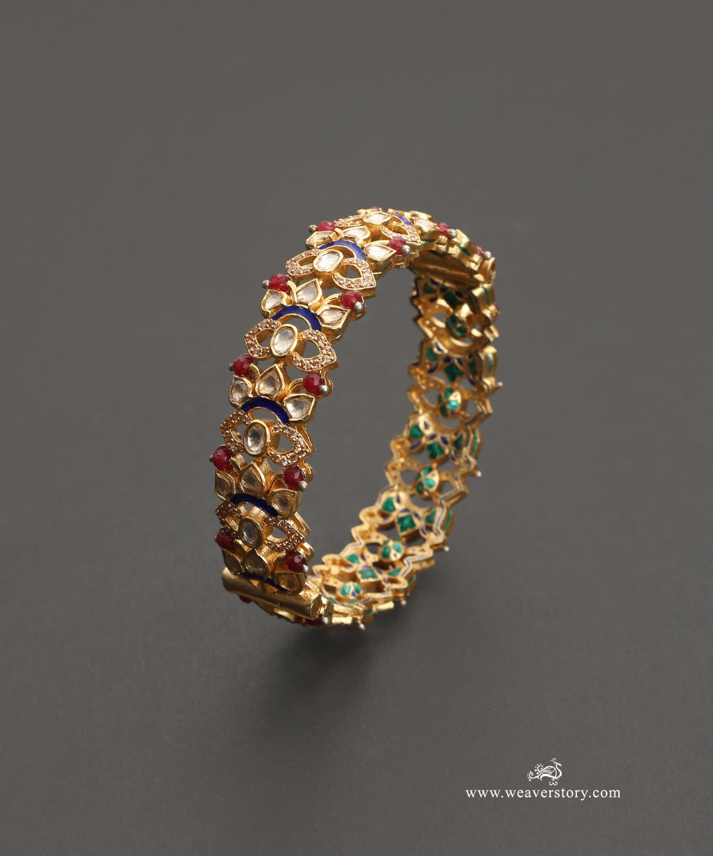 Delara_Handcrafted_Silver_Openable_Bangles_With_Meenakari_Jadau_Work_WeaverStory_02