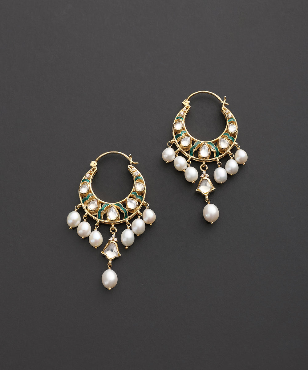 Mrinalini_Green_Meenakari_Kundan_Pearl_Chandbali_Earrings_WeaverStory_02