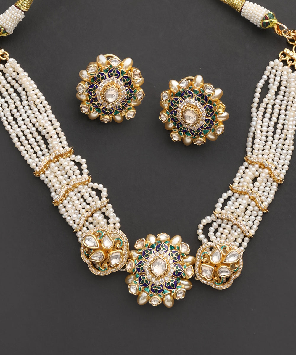 Padmaraga_Pearl_&amp;_Meenakari_Kundan_Choker_Set_WeaverStory_03