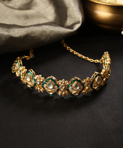 Padmika_Emerald_Green_Meenakari_Kundan_Choker_Set_WeaverStory_01