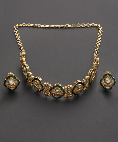 Padmika_Emerald_Green_Meenakari_Kundan_Choker_Set_WeaverStory_02
