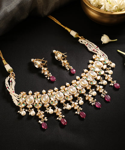 Chandrika_Kundan_&amp;_Ruby_Drop_Choker_Set_WeaverStory_01