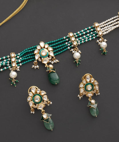 Haritprabha_Green_Beaded_Kundan_Choker_Set_WeaverStory_03