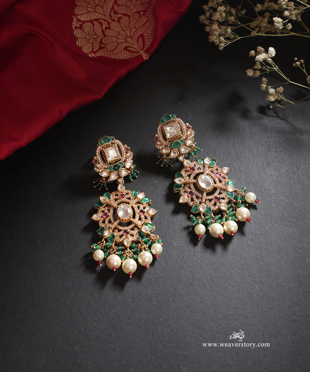 Sana_Handcrafted_Silver_Earrings_With_Meenakari_Jadau_Work_WeaverStory_01
