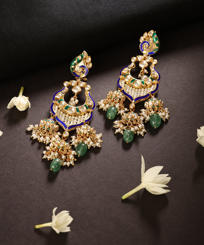 Rajmor_Gold-Plated_Silver_Meenakari_Chandbali_Earrings_WeaverStory_01
