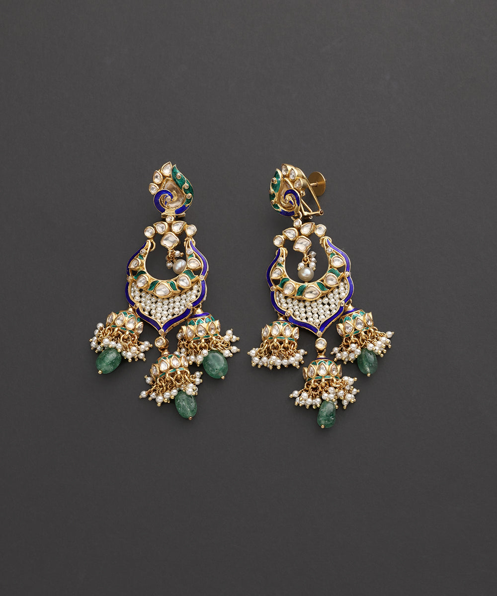 Rajmor_Gold-Plated_Silver_Meenakari_Chandbali_Earrings_WeaverStory_02