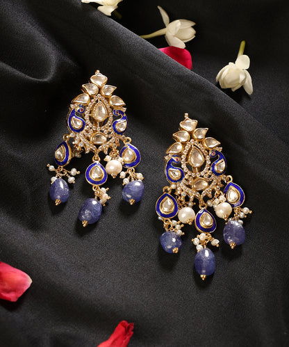 Neelambari_Blue_Meenakari_Kundan_&amp;_Pearl_Drop_Earrings_WeaverStory_01