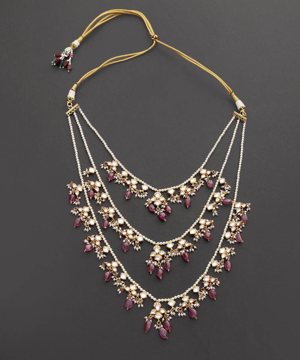 Gulabi_Jharna_Pearl_Necklace_with_Pink_Gemstone_Drops_WeaverStory_02