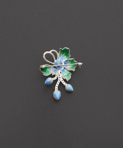 Sunehri_Bel_Gold_Plated_Pure_Silver_Floral_Brooch_WeaverStory_03