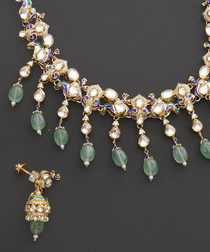 Mor_Pankh_Kundan_Necklace_Set_with_Green_Drops_&amp;_Meenakari_WeaverStory_03