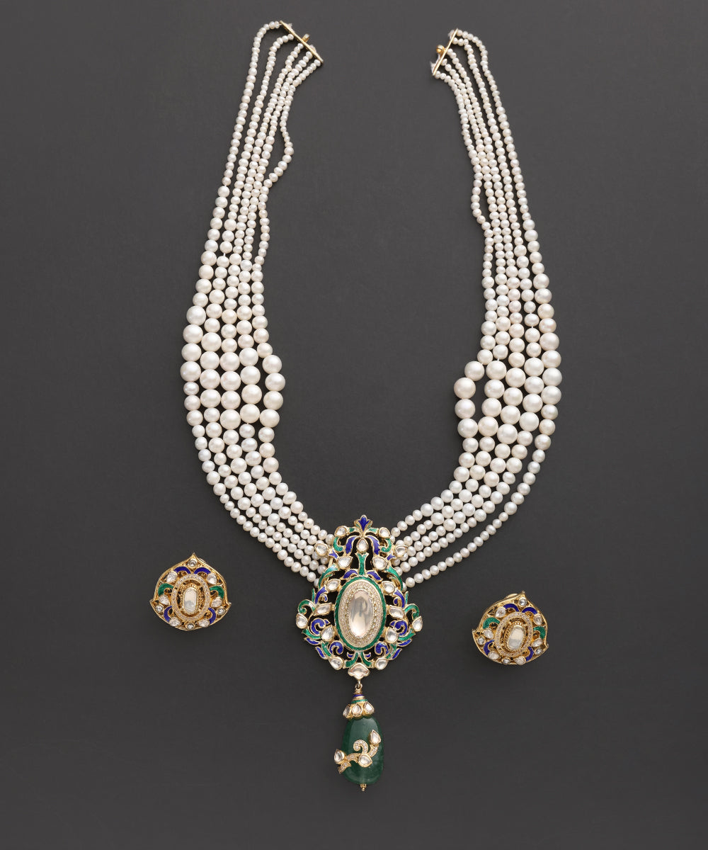 Muktavali_Pearl_&amp;_Meenakari_Kundan_Pendant_Set_WeaverStory_02