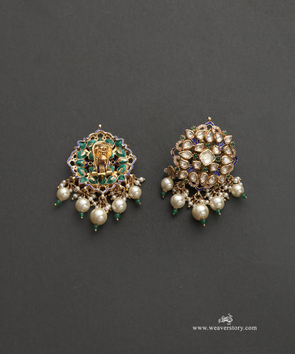 Saira_Handcrafted_Silver_Studs_With_Meenakari_Jadau_Work_WeaverStory_03