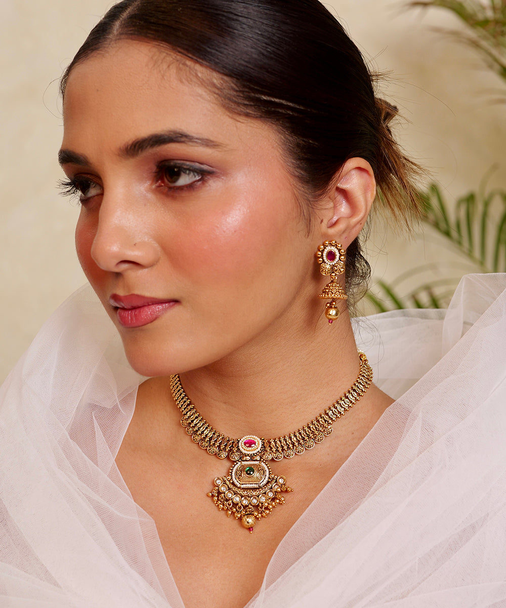 Heirloom Jadau Pendant Necklace Set