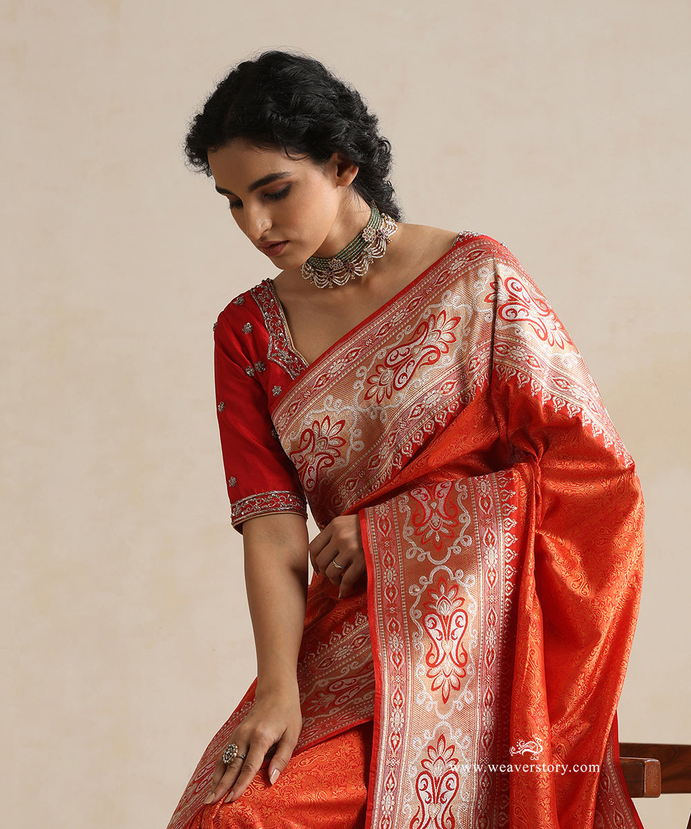 Red_Raw_Silk_Blouse_In_Illusion_Jacket_Style,_Hand_Embroidered_Zardozi_Work_WeaverStory_01
